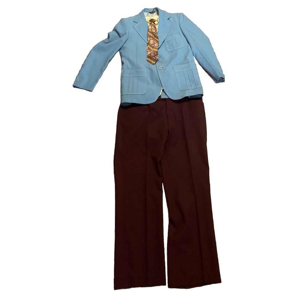 Vintage 1970s Leisure Suit 4 Piece Mens: Jacket, 30/42 Pants, Disco Groovy